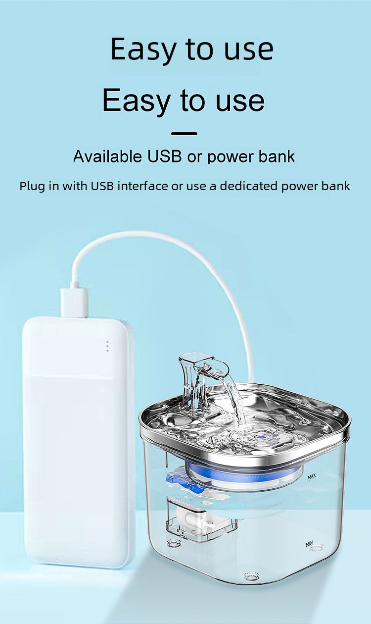 Cat Automatic Water Dispenser Stainless Steel Circulating Water Pet Water Dispenser Smart Cat Puppy Drinking Bowl_voghion.com