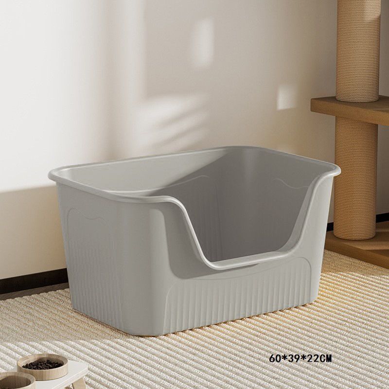 Shuai Xiaowang Extra große, halbgeschlossene, offene Toilette, Katzenstreu, Katzenkotbox, Spritzschutz_voghion.com