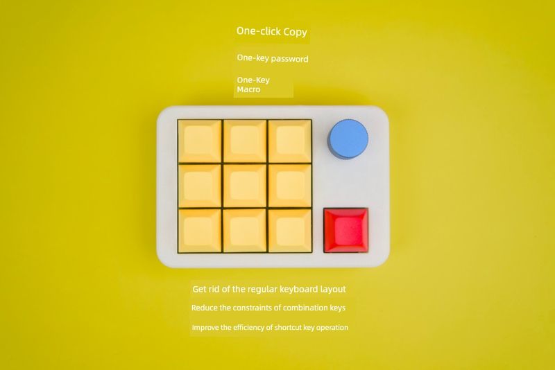 Petit clavier numérique Mir Ro personnalisé, bouton en alliage d'aluminium, édition, conception de bureau, programmation de jeux_voghion.com
