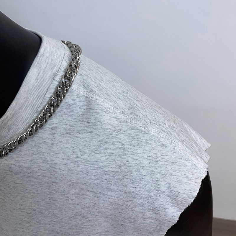 Pure Cotton Sports Solid Color Vest Men's Loose Summer Sleeveless American Style Short Tank Top_voghion.com