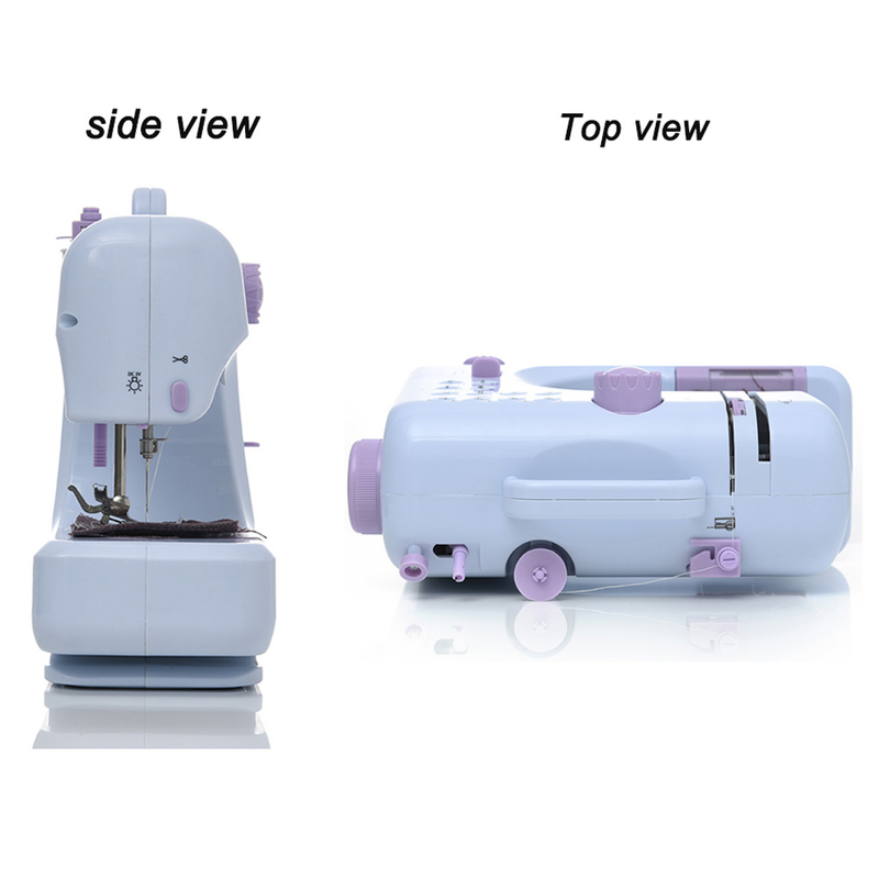 Inne máquina de costura portátil mini elétrica doméstica artesanato remendo overlock 12 pontos com pedal de mesa iniciantes_voghion.com