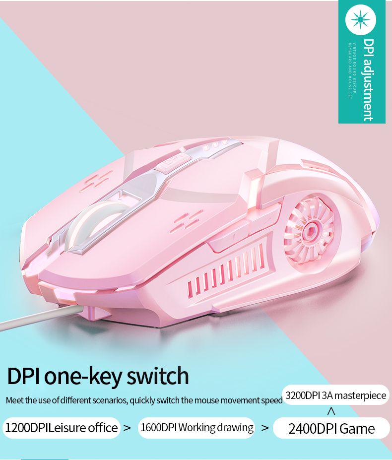 Ensemble clavier et souris de jeu Punk en trois pièces avec écouteurs, claviers lumineux, souris 3200 DPI, casque, ordinateur_voghion.com