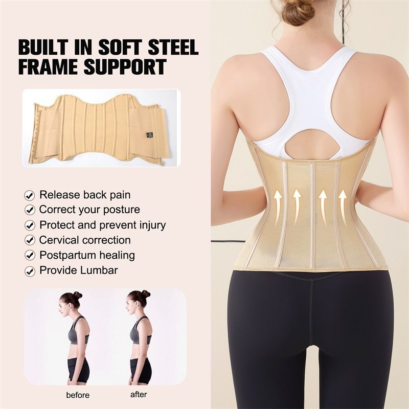 VoleFox Womens Yoga Belt Zipper Waist Trainer For Tummy Control Workout Slimming Waist Cincher For Hourglass Shape_voghion.com