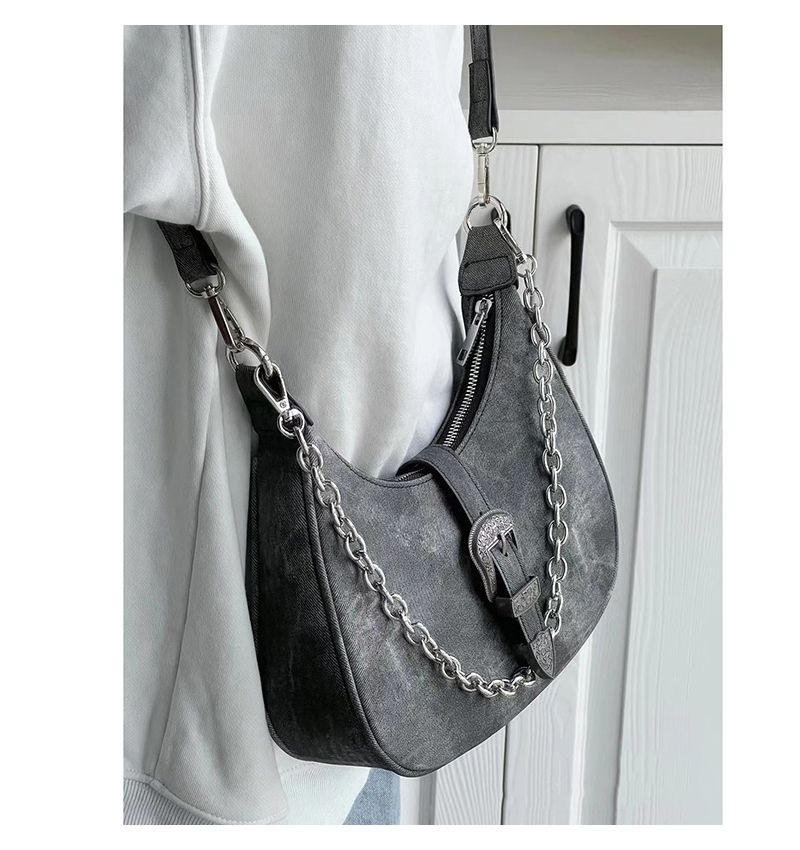 Summer Women's 2024 Feeling Moon New Single Shoulder Canvas Underarm Chain Strap Crossbody Bag_voghion.com