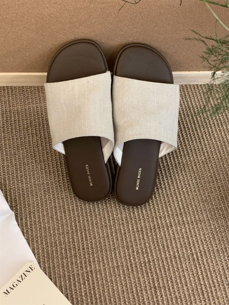 Leinenpantoffeln für den Sommer im Freien, neuer Stil für koreanische Sandalen für Damen, lässige flache Strandschuhe für den Feenurlaub_voghion.com