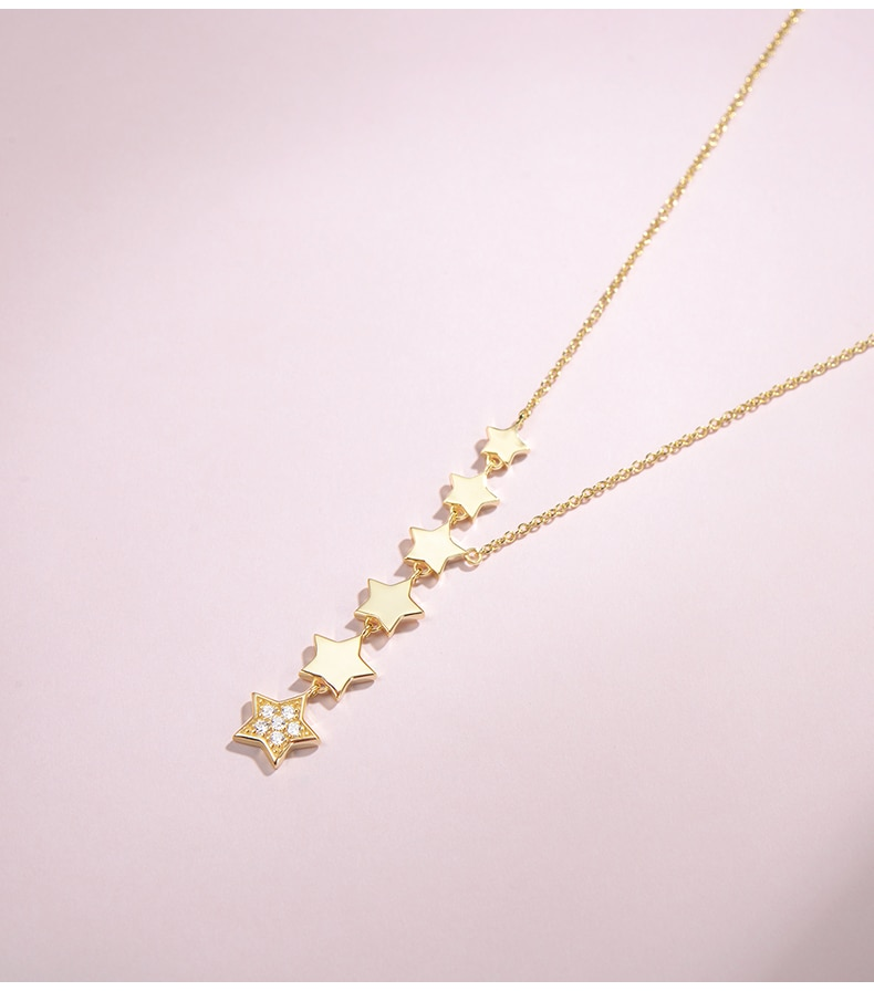 Edelstahl Gold Farbe Multip Sterne Zirkon Halskette Für Frauen Kette Choker Halskette 2024 Trend Mode Schmuck Geschenk_voghion.com