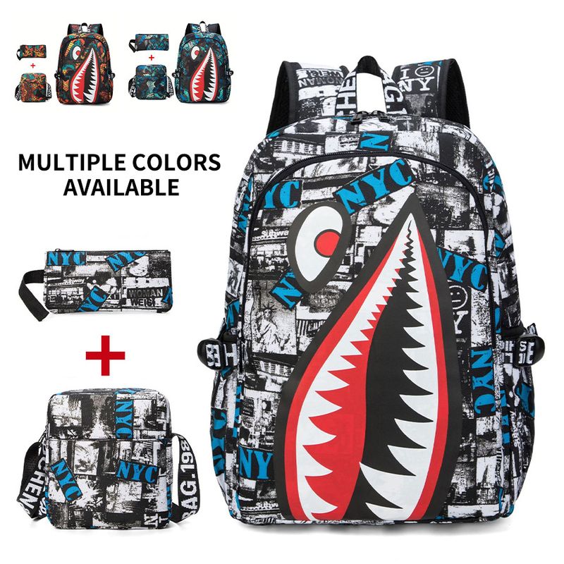 Mochila de 3 piezas para niños con lonchera y estuche para lápices, ideal para la vuelta al cole, ideal para estudiantes de primaria y secundaria._voghion.com