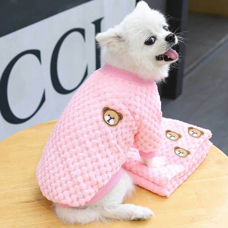 Ropa para perros pequeños y grandes, ropa para gatos, otoño e invierno, nuevos suministros para mascotas, ropa de vellón, método, cubo, ropa de dos patas, cuadros_voghion.com