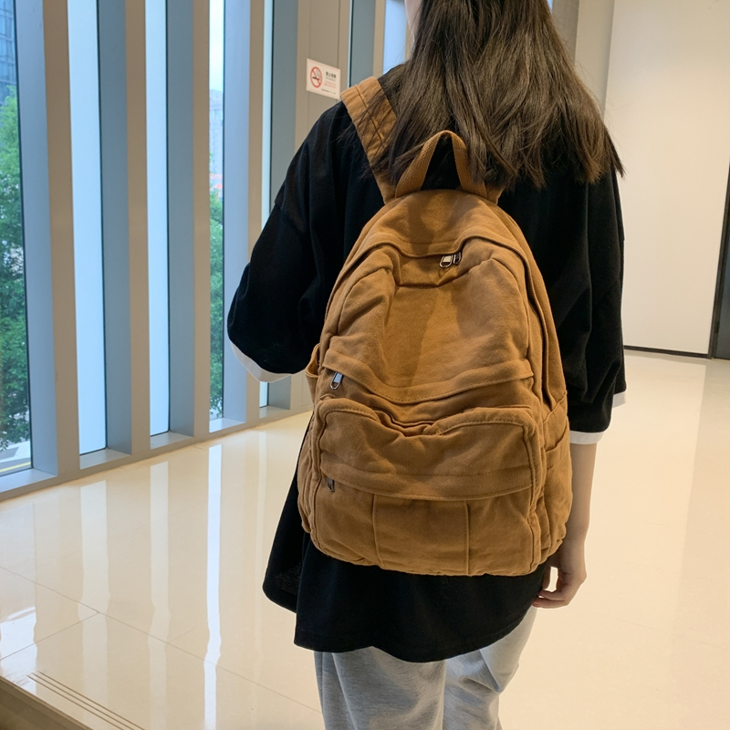 Moteriška „Cotto Cavas“ miela studentų knygų krepšio kelioninė kuprinė, madinga kuprinė mergaitėms, mokyklinė rankinė vaikams, dovana chaki spalvos_voghion.com
