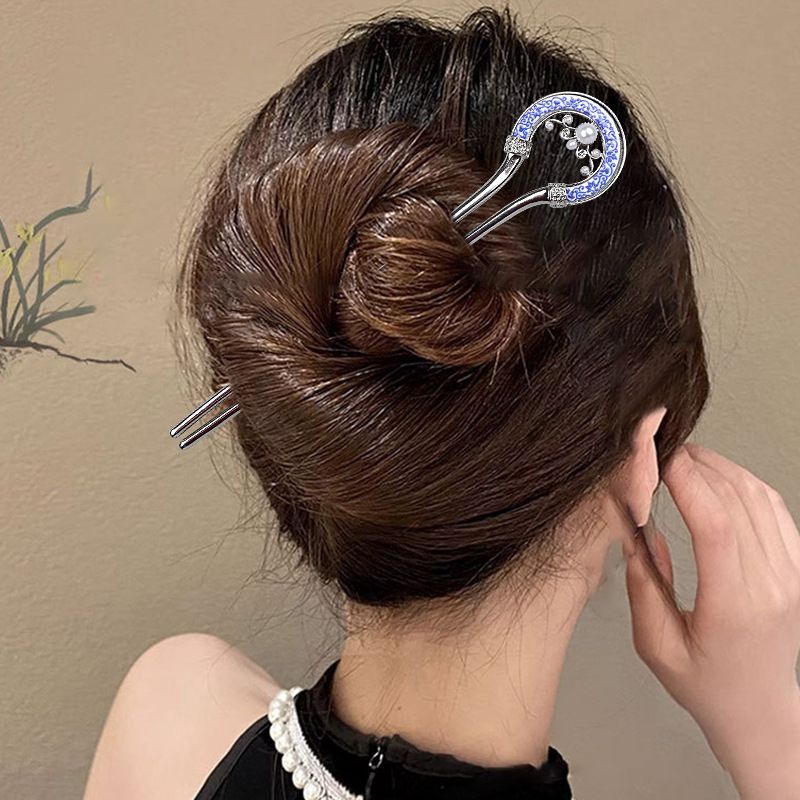 Tocado Hanfu con forma de abanico chino de alta gama, horquilla enrollada, accesorio para el cabello, estilo femenino, Su Buyao_voghion.com