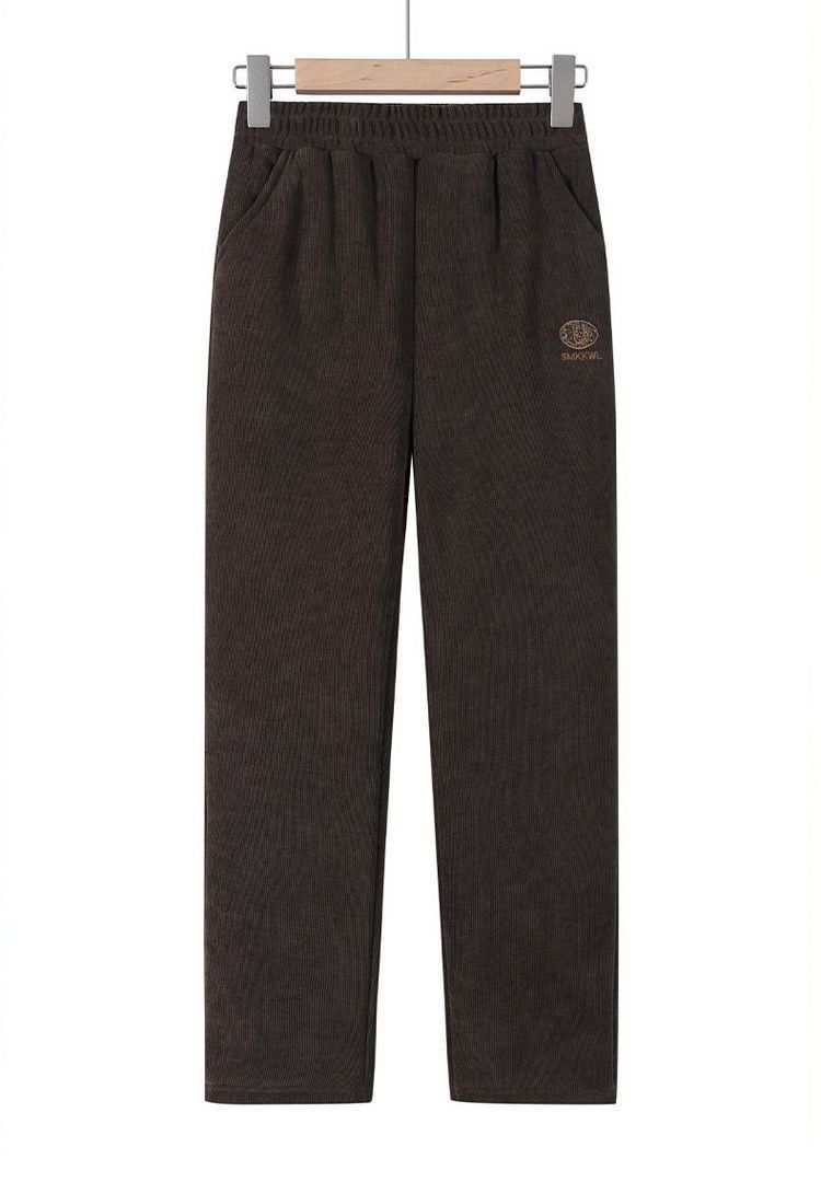 Thermal Corduroy Pants For Women – High-Waisted Winter Fleece-Lined Trousers With Elastic Waist (XL-6XL) – Plus Size Snow-Ready Straight Leg Pants_voghion.com