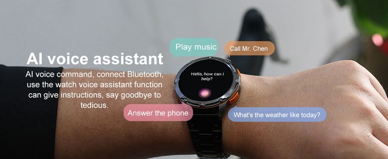 Smart Watch für Android IOS Bluetooth-Anruf 1,43 Zoll HD AMLOED-Bildschirm Herzfrequenz 400 mAh großer Akku Männer Frauen Outdoor-Sport-Smartwatches_voghion.com