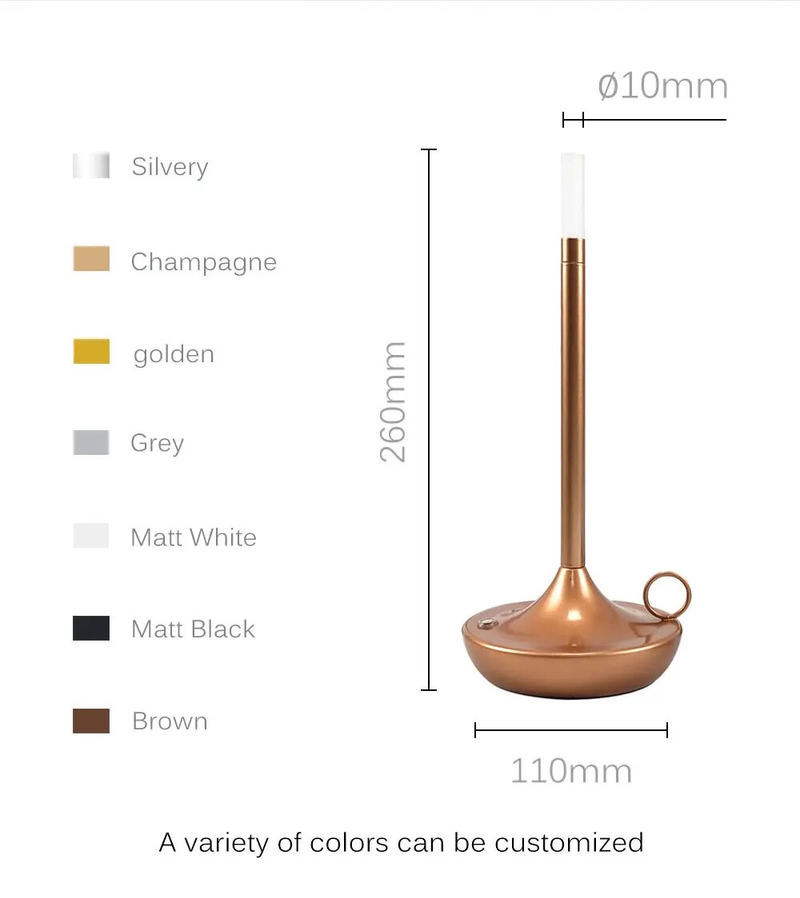 Cordless Table Lamp - Innovative Candle Shape, Rechargeable LED Desk Lamp with 3 Levels Brightness, Stylish Appearance for Home Decor_voghion.com