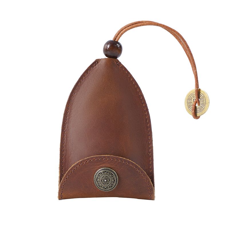 Car Case Top Layer Cowhide Crazy Horse Leather Key Card Holder Handmade Pull-out Storage Bag_voghion.com