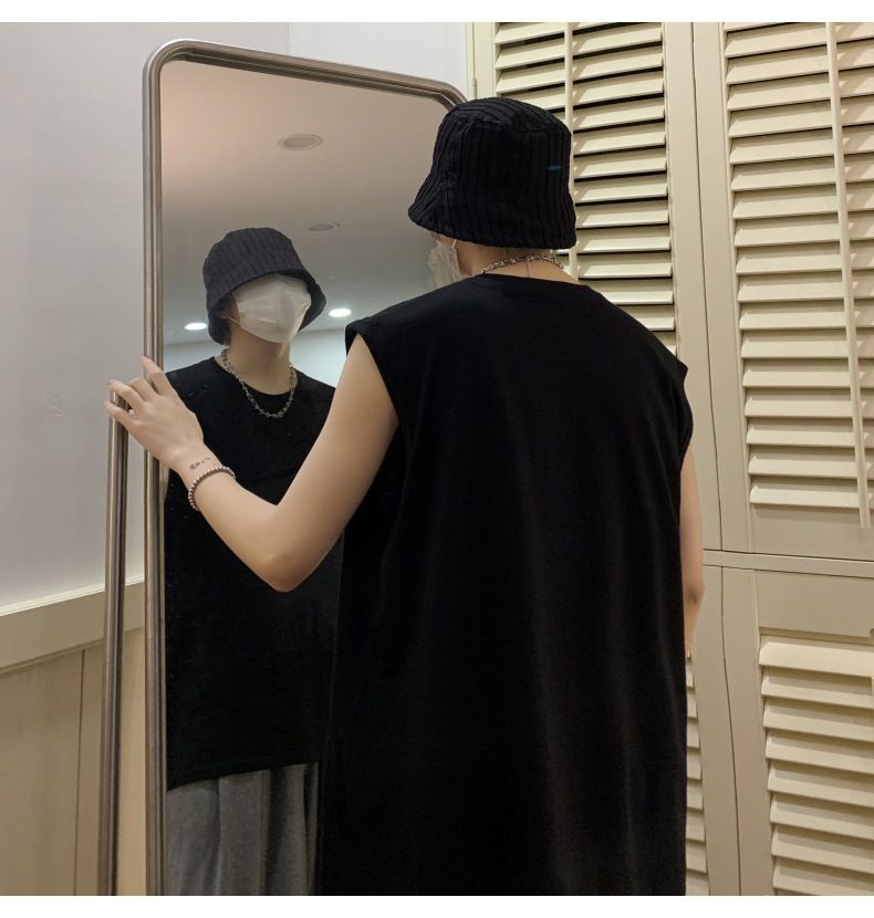 Gilet sans manches d'été de marque T-shirt fin de sport à épaules dénudées Mode Polyvalent Lâche Décontracté Vêtements pour hommes_voghion.com