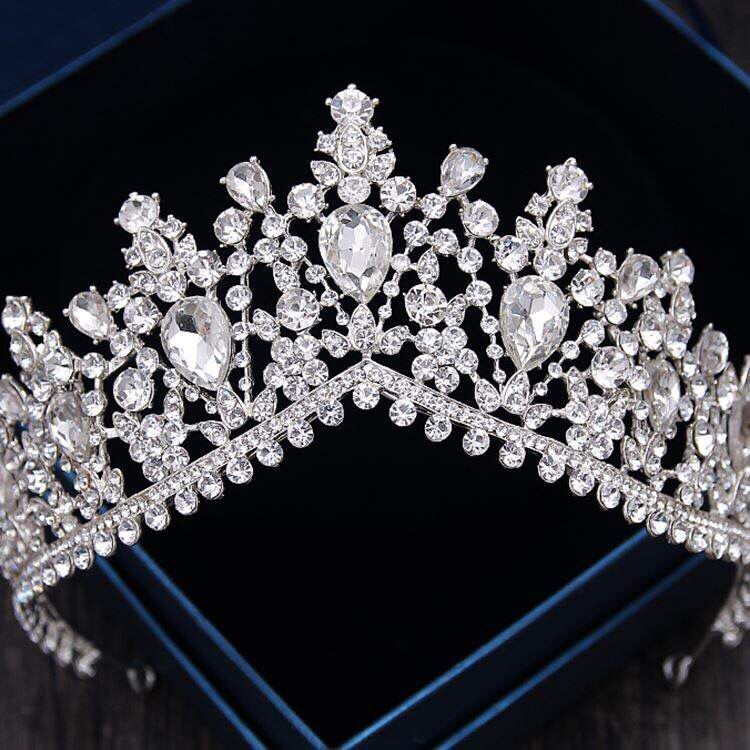 Nuova grande corona di strass in stile coreano, corona nuziale di fascia alta di vendita calda, abito da sposa, accessori, copricapo, re del compleanno_voghion.com