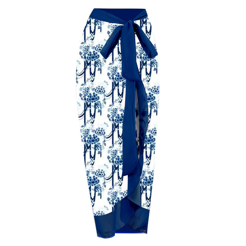 Damen Badeanzug Konservativer Einteiler Heiße Quelle Badeanzug Feste Version Chiffon Bluse Zweiteiler Set_voghion.com