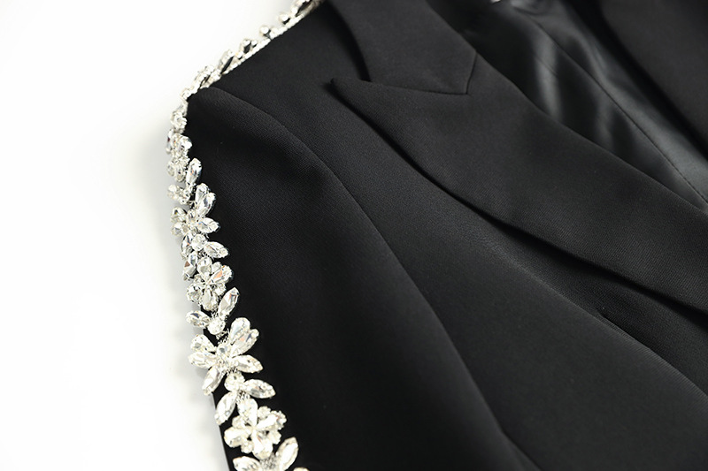 Giacca da abito di media lunghezza, resistente e di alta qualità, da donna, pantaloni a gamba larga, pantaloni alla moda, strass, abito INS caldo in due pezzi_voghion.com