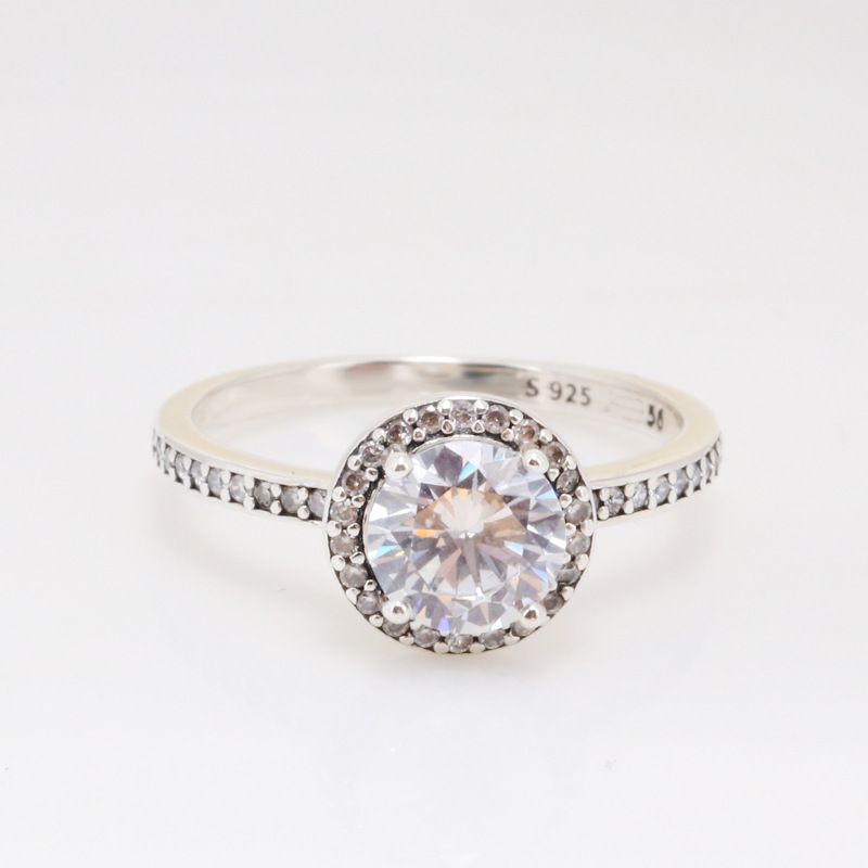 Inel elegant clasic din argint placat cu cupru alb, inel creativ cu cristale, inel cu ou de porumbel_voghion.com