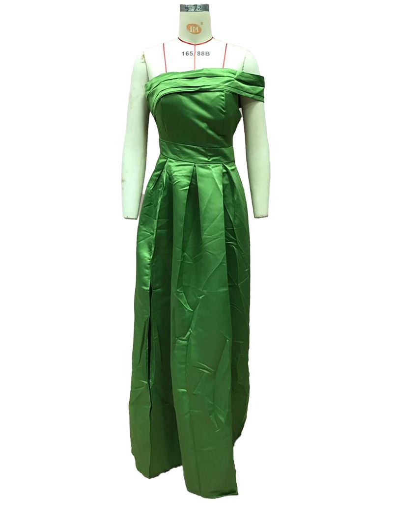 Women's Clothing Evening Dress Birthday Party Tutu Skirt Green High Split Sexy Robe_voghion.com