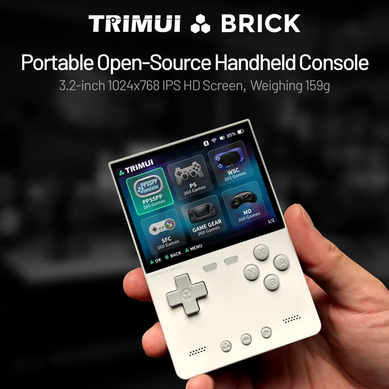 AMPOWN Trimui BRICK Portable Retro Video Games Consoles 3.2'' IPS Screen Handheld Game Players Emulator Linux System_voghion.com
