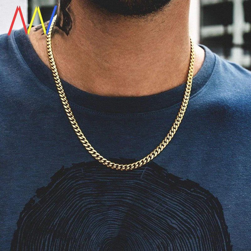 Kettingen Punk Roestvrijstalen Ketting Voor Mannen Vrouwen Gouden Ketting_voghion.com