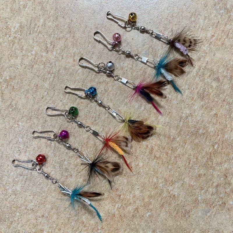Small flying insect cat teaser pole replacement head feather Interactive cat toy 2023 new pet supplies cat teaser stick_voghion.com
