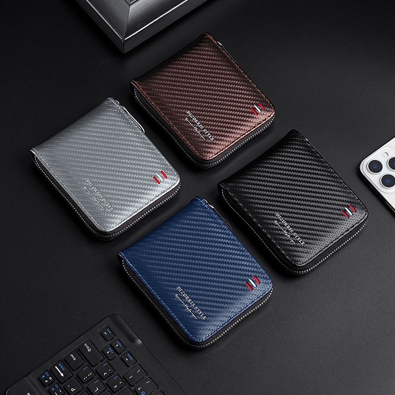 Erkek Cüzdanı Moda Karbon Fiber Tahıl Erkek Özel Büyük Kapasiteli Organ Kart Çantası Kart Kolu Çok İşlevli Cüzdanı Değiştir_voghion.com