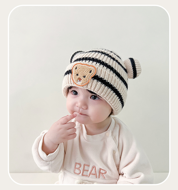 Cappelli per bambini Cappello da bambino Set da bambino super carino in lana lavorato a maglia per l'autunno e l'inverno_voghion.com