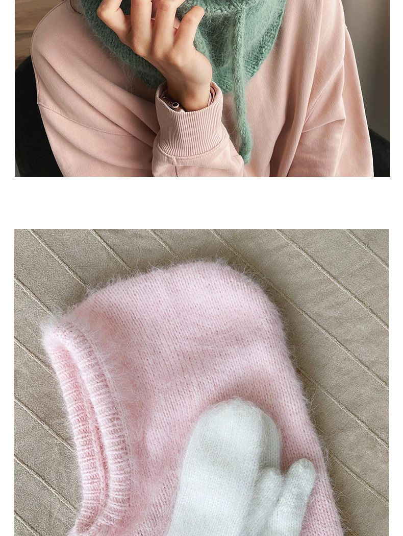Cagoule coréenne, style étranger, mode automne-hiver, écharpe chaude, col intégré, bonnet tricoté en laine pour femme_voghion.com
