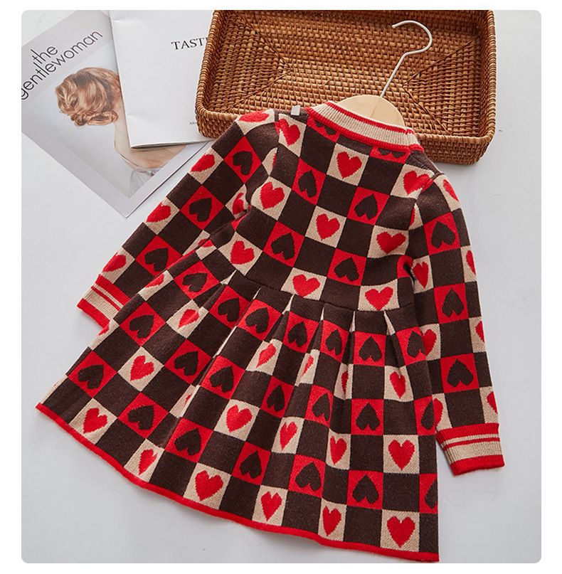 Robe de princesse d'automne pour mère et fille - Robe de soirée élégante à manches longues avec jupe évasée, tenue d'automne tendance pour petites filles_voghion.com