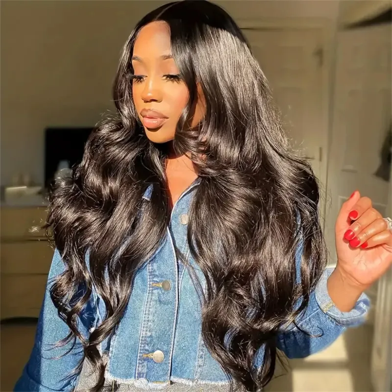 Perruques de cheveux humains en dentelle transparente sans colle, perruques de fermeture ondulées pour femmes, densité 150% 180%, cheveux brésiliens_voghion.com