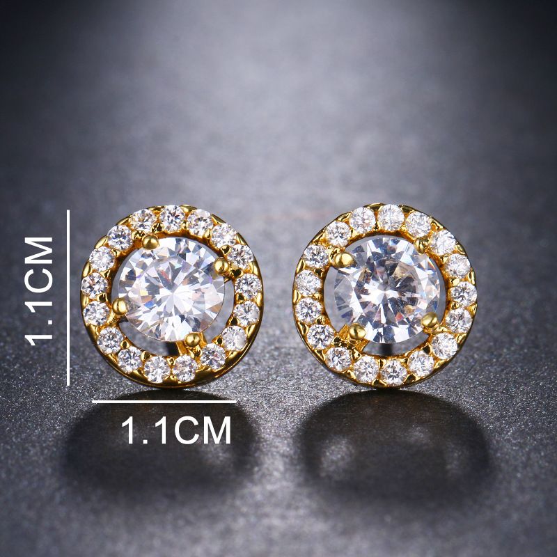 Unisex Mode Kleine Disc Zirkon Ohrringe Persönlichkeit Ohrringe_voghion.com