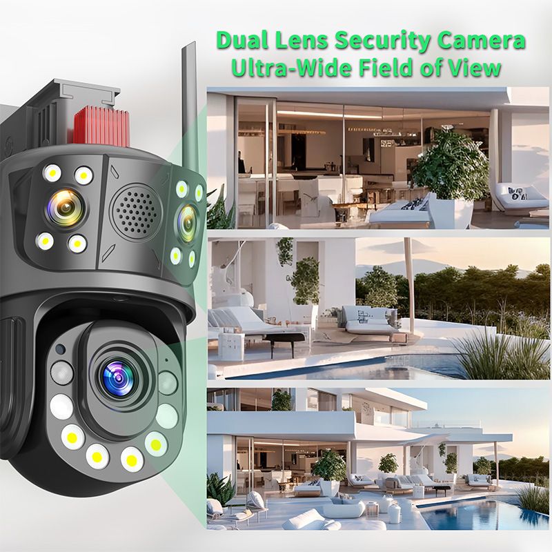 100X Zoom WiFi/4G Security Camera With 360° View, 12MP HD, Smart Night Vision, UPS Backup, TF Card Storage_voghion.com