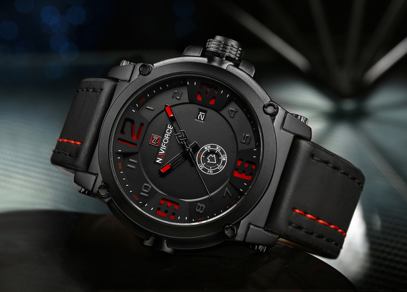 NAVIFORCE Leading 9099 Calendar Men's Waterproof Quartz Belt Watch_voghion.com