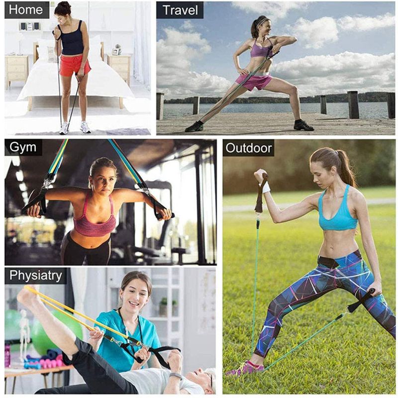 16Pcs Resistance Bands Set Expander Yoga Exercise Fitness Rubber Tubes Band Stretch Training Home Gyms Workout Elastic Pull Rope_voghion.com