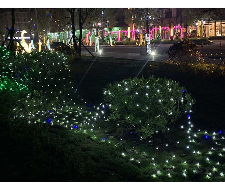 24 V Solar-LED-Lichternetz – Wasserdichte Lichterkette mit Fernbedienung für Garten, Terrasse, Weihnachts- und Partydekoration, 1,5 x 1,5 m (96 LEDs) / 3 x 2 m (192 LEDs)_voghion.com