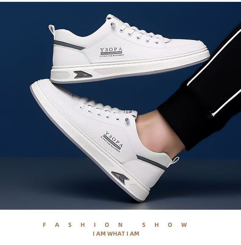 2025 Autumn New Breathable White Men's Versatile Thick-Soled Sneakers Casual Board Trendy Shoes_voghion.com