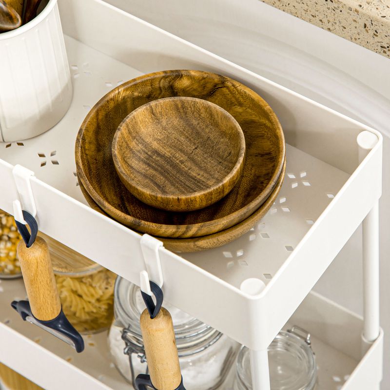 Rollwagen Küchenregal 4 Ebenen Mit Rollen Und Bremsen, Blanc_voghion.com