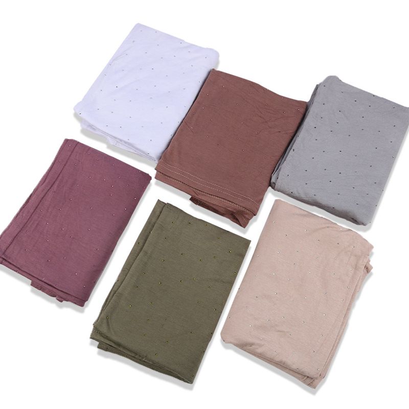 Μουσουλμανικό μαντήλι, μουσουλμανικό μαντήλι, καθαρό χρώμα από μερσεριζέ βαμβάκι, γεμάτο αστέρια, καυτά διαμάντια, υψηλής ποιότητας μοντάλ μαντήλι 170*60cm_voghion.com