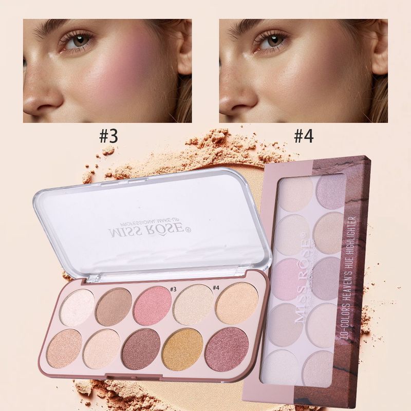 MISSROSE Natural Brightening Rouge Blush Palette Facial Contouring Pearlescent Fine Glitter Highlighter One Piece Palette Makeup_voghion.com