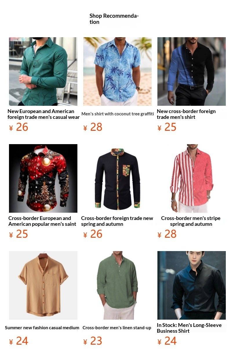 Pulse Foreign Trade New 3D Printed Long Sleeve Spring Autumn European And American Casual Shirt Men's Clothing_voghion.com
