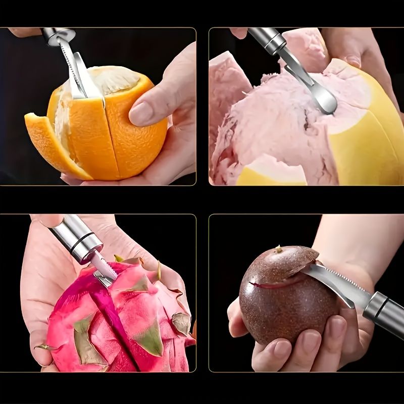 Sinaasappelschiller van roestvrij staal, citrusschiller, eenvoudige citroenschiller, creatieve snijder, sinaasappelschiller met handvat, keukengadget voor restaurants_voghion.com