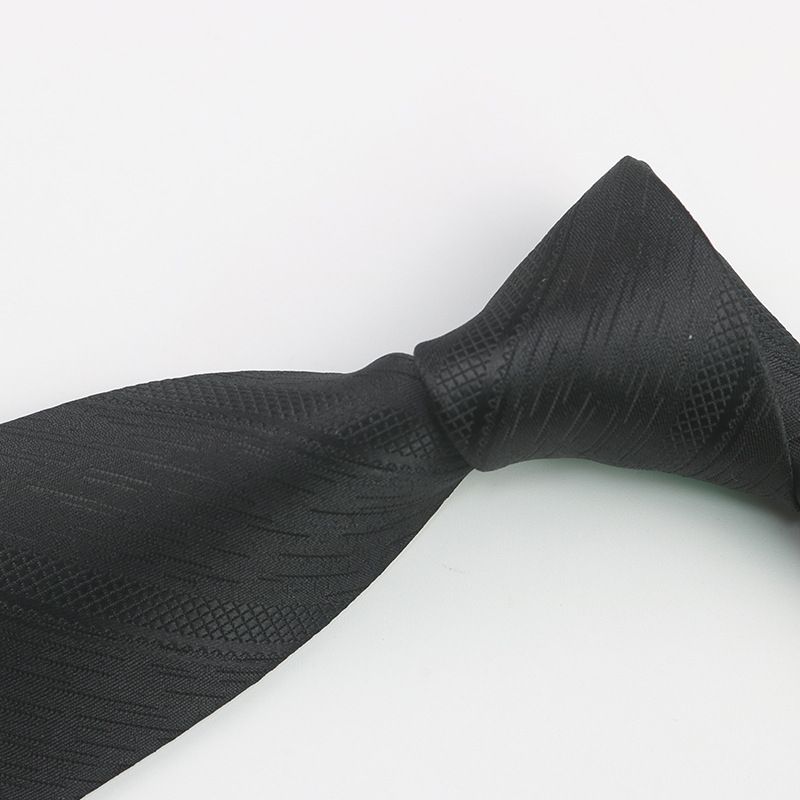 Black Patterned For Men Business Gentleman Shirt Professional Formal High-end Jacquard 8cm Striped Hand-tied Tie_voghion.com