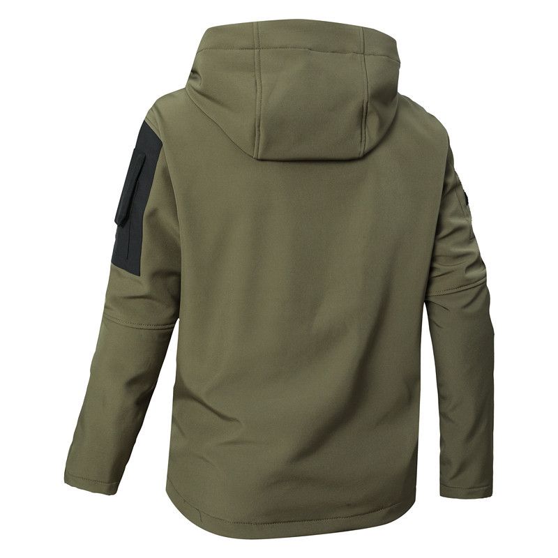 Chaqueta corta para hombre para climas extremadamente fríos: abrigo táctico cortavientos con forro polar para senderismo, caza y aventuras al aire libre._voghion.com