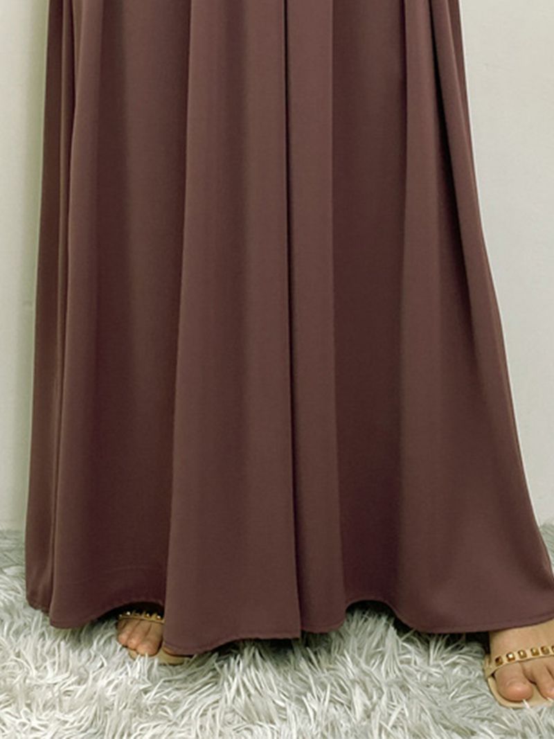 Abaya preta solta para mulheres, quimono muçulmano, dubai, com zíper frontal, vestido longo marroquino, jalabiyat, árabe, eid, kaftan feminino_voghion.com