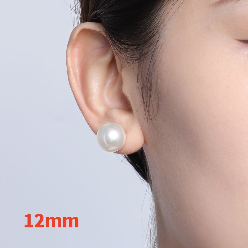 Shijia Perlenohrringe Sterling Silber Gold Ohrringe einfache Ohrringe High-End keine durchbohrten Moskitospiralen Ohrclips für Frauen_voghion.com