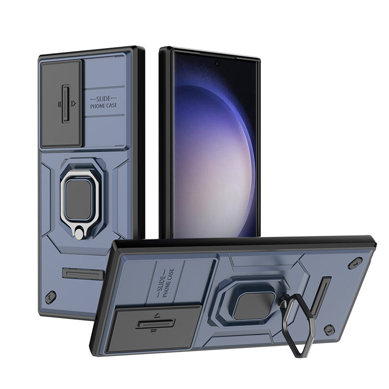 Funda para Samsung S23 Ultra Plus A54 A34 A14 A24 4G 5G soporte de anillo para cámara deslizante armadura protección anticaída soporte_voghion.com