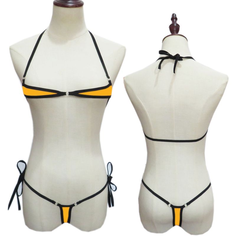 Dessous Mini Badeanzug Bademode Dame Sexy Perspektive Drei-Punkt Bikini Anzug_voghion.com