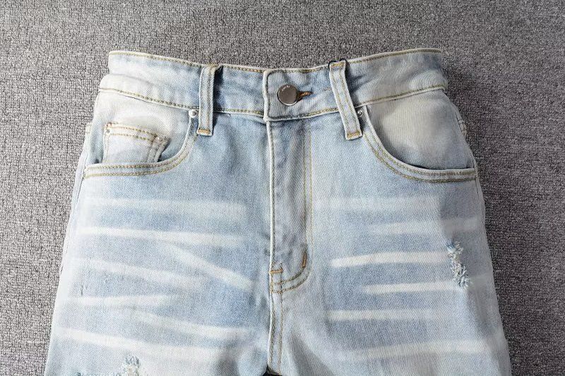 Vīriešu apģērbi Vasaras plānas stila caurumu izšuvumi Slim Fit gaišas krāsas daudzpusīgas garās bikses_voghion.com